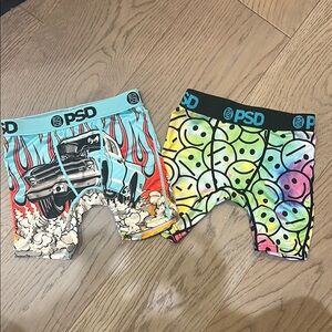 PSD Blue Car and Multicolor Smiley Boxer Briefs